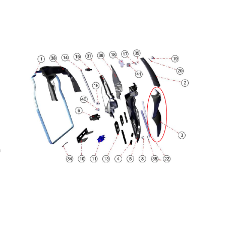 Vnější plast víka kufru Minauto Access originál v barvě